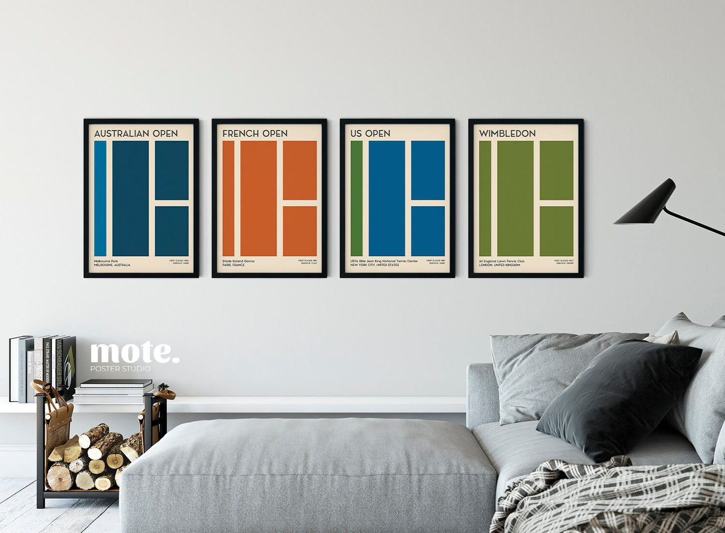 Grand Slam Wall Art for Tennis Lovers by Mote