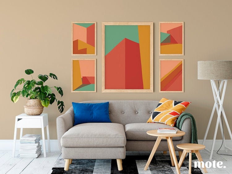 Abstract Structure Art Print Set of 3