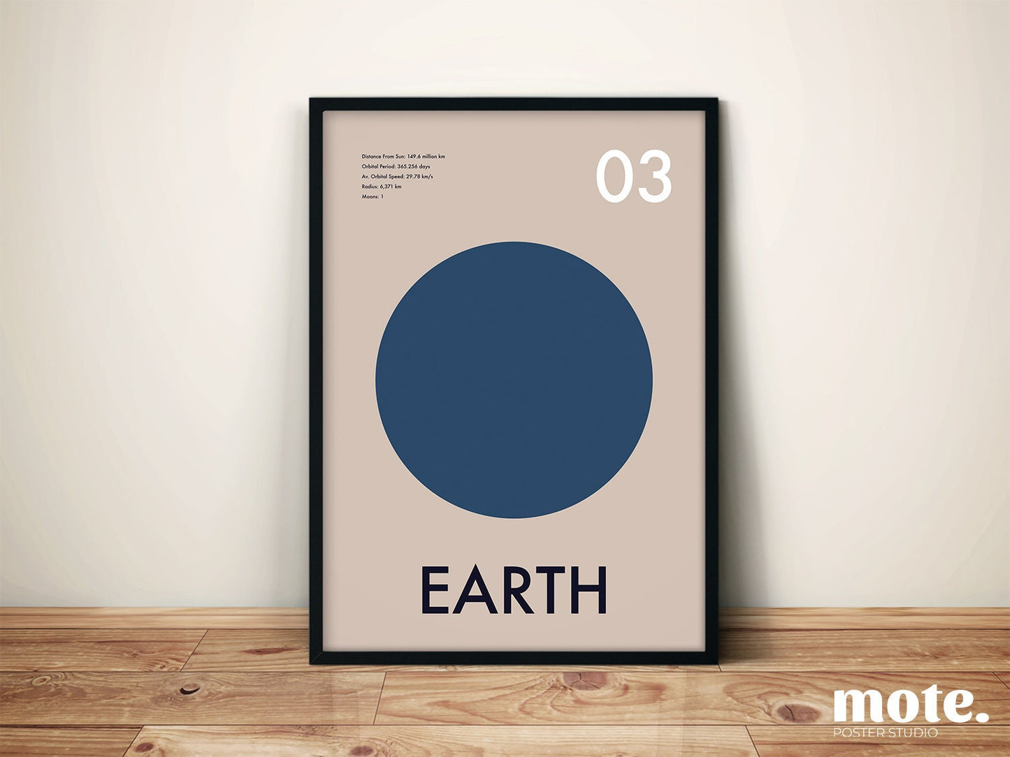 Planets Venus, Earth & Mars Art Prints - Set of 3