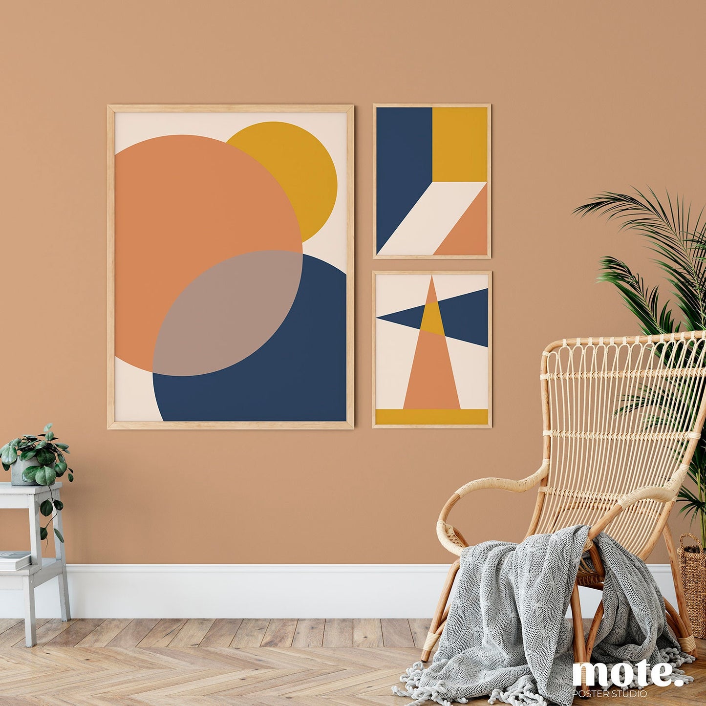 Geometric Abstraction Art Print Set of 3