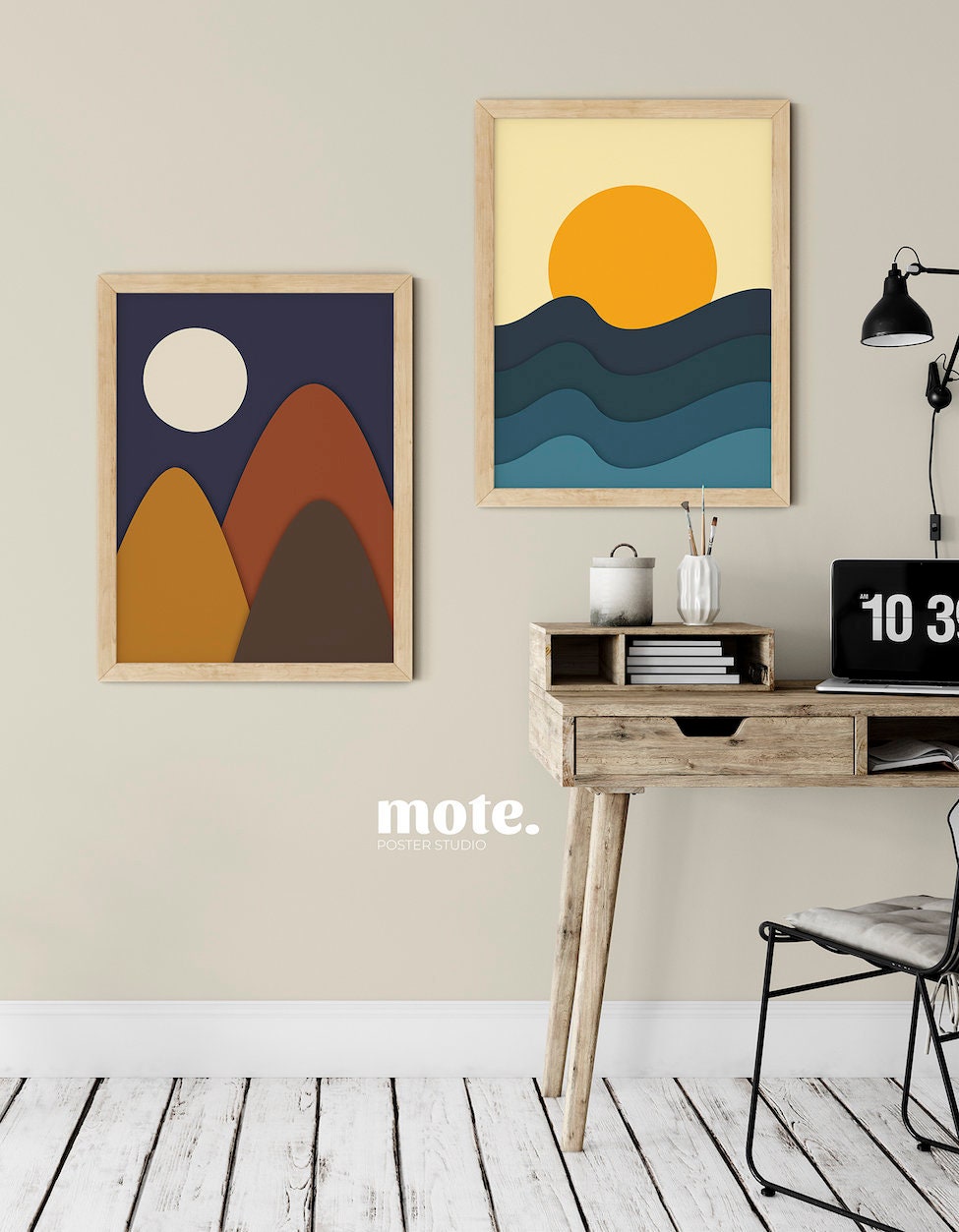 Follow the Sun & Follow the Moon SET of 2 Art Prints