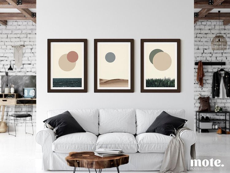 Nature Eclipse Art Prints Set of 3