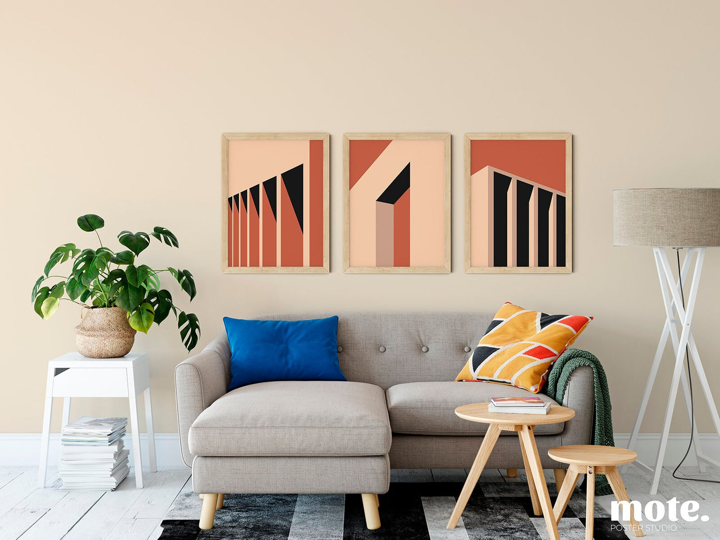 Bauhaus Architecture: Sunset | Set of 3 Art Prints