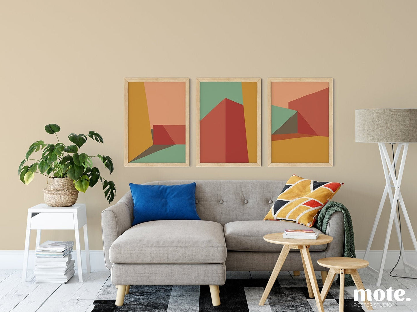 Abstract Structure Art Print Set of 3