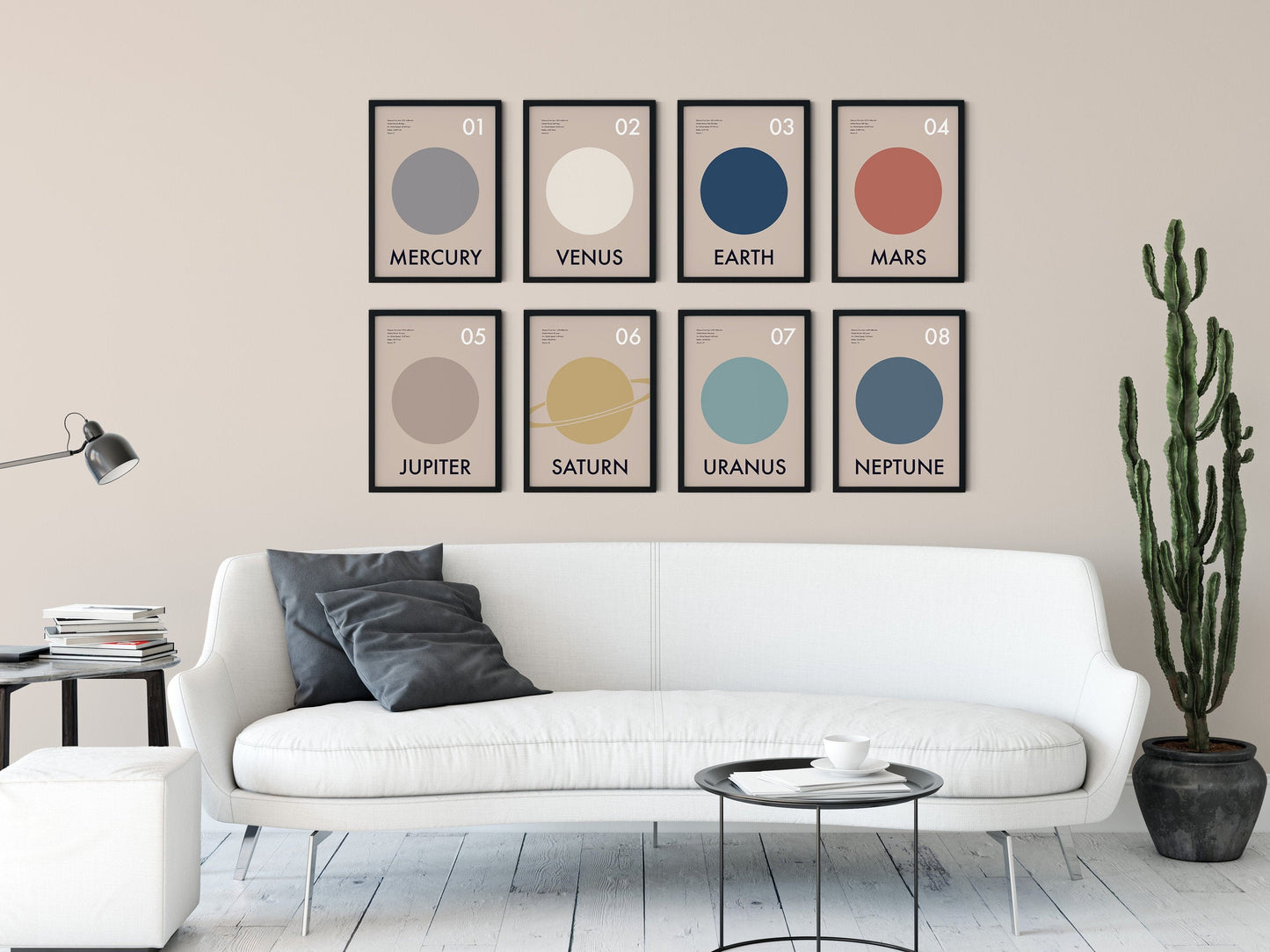 SET OF 8 - All Planets of the Solar System Art Prints